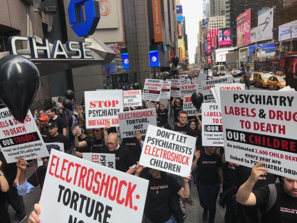 international rights group rallies in new york to protest use of electroshock on