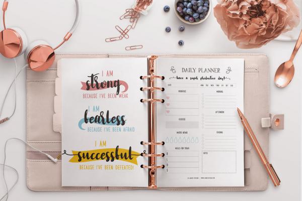 get the best quirky printable planners daily organizers health amp fitness goal 