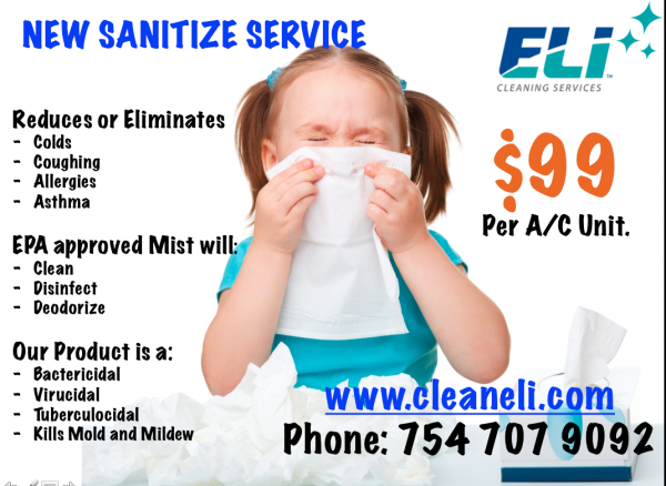 eli cleaning service launch sanitizing ac air condition service in hollywood fl