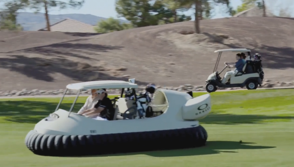 breeze over the golf course with this new hovercraft equipment carrier