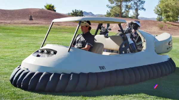 breeze over the golf course with this new hovercraft equipment carrier