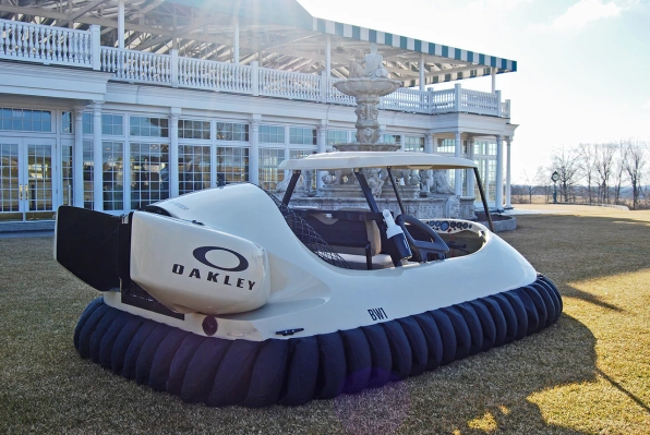 breeze over the golf course with this new hovercraft equipment carrier