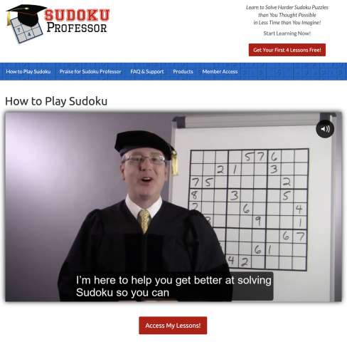 master sudoku with simple online video courses for all levels of playing skill